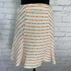 Maeve Knee Length Kick Skirt w/ Neon Color Detail